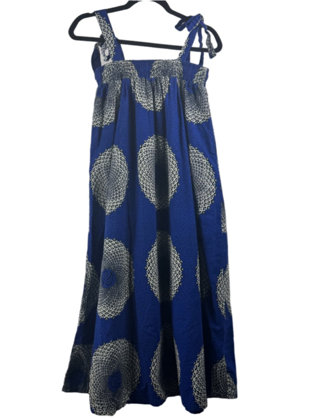 Kemi Telford Blue & White Patterned Cotton Maxi Dress